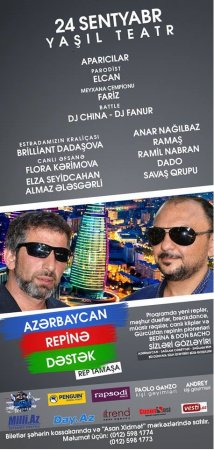 “Azərbaycan repinə dəstək” konsertinə tələsin