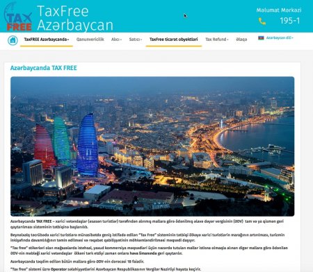 “www.taxfree.az” internet saytı istifadəyə verilib